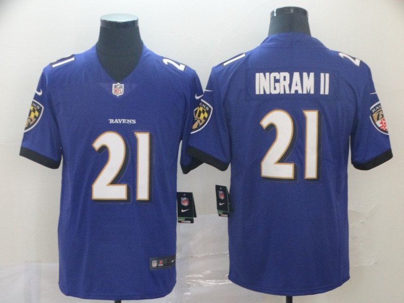 Men's Baltimore Ravens #21 Mark Ingram II Purple Vapor Untouchable NFL Jersey